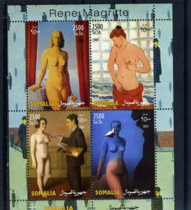 Somalia 2004 RENE MAGRITTE Nudes Paintings Sheet Perforated Mint (NH)