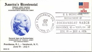 US BICENTENNIAL REENACTMENT OF ROCHAMBEAU MARCH AT E. HARTFORD, CONNECTICUT