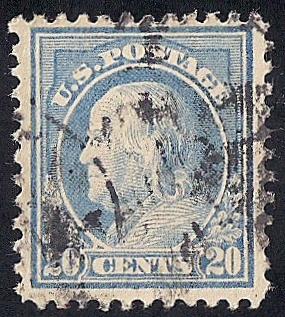515 20 cent Franklin, Light Ultramarine Stamp used F-VF