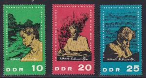 German Dem Rep # 748-750, Dr. Albert Schweitzer, NH 1/2 Cat