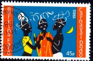 Dodo Carnival, Three Dancers, Burkino Faso stamp SC#758 used