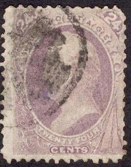 US Stamp #153 24c Purple Scott USED SCV $210