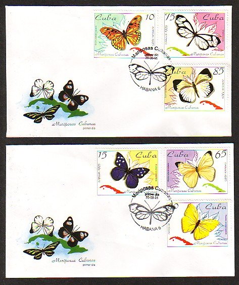 Cuba, Scott cat. 3645-3650. Butterflies issue. First day cover. ^