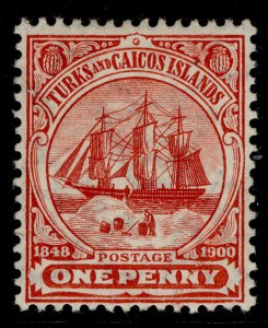 TURKS & CAICOS ISLANDS QV SG111, 1d red, M MINT. Cat £20.