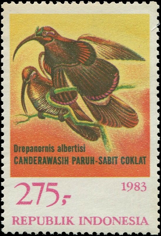 Indonesia 1983 Sc 1210-1212 Bird of Paradise Sicklebill CV $6.50