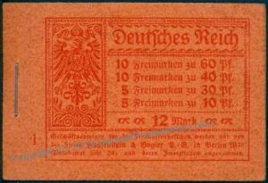 Germany 1921 MH15A All Original Stamp Booklet Markenheftchen Germania Ziff 83495