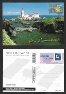 SE)1996 CANADA, MAIN HARBOR LIGHTHOUSE POSTCARD, NEW BRUNSWICK, FLAG OF CA