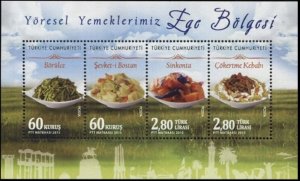 Turkey 2015 MNH Stamps Souvenir Sheet Scott 3456 Local Traditional Food Gastrono
