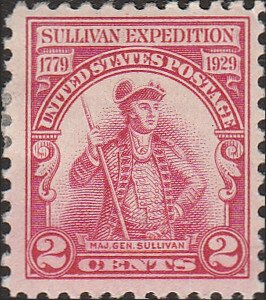 # 657 Mint Hinged Carmine Rose Sullivan Expedition