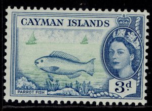 CAYMAN ISLANDS QEII SG154, 3d bright green & blue, LH MINT.