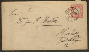 Germany 1873,Sc.#n.l. used on cover Mi.#U5 big shield