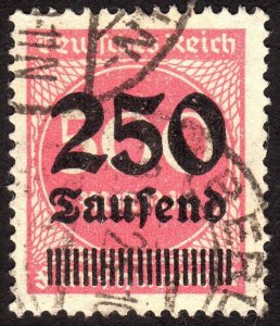 1923, Germany 250,000 Mk, Used, Sc 259, Mi 295