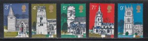 Great Britain # 671-675, Old Village Churches, Mint NH