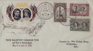 1939 King George & VI Queen Elizabeth Royal Tour Cachet