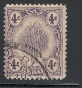 Malaya States - Kedah 1926 Sheaf of Rice 4c Scott # 29 Used