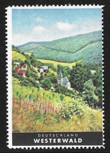 Westerwald, Germany, German Tourism Poster Stamp, Cinderella Label, N.H.