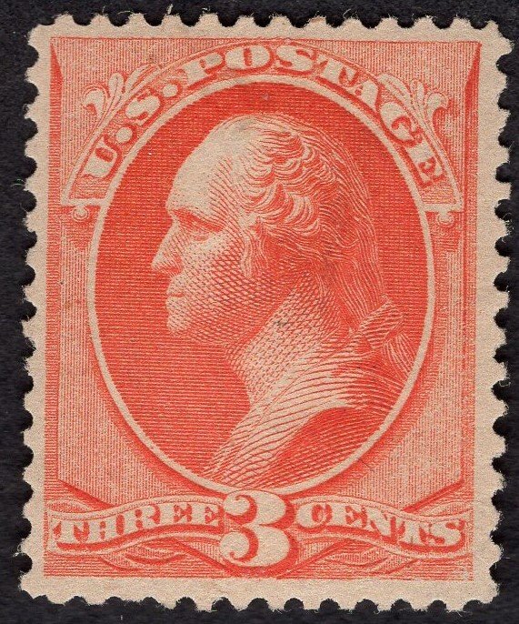 US #214 Very Fine, Original Gum, Lightly Hinged.