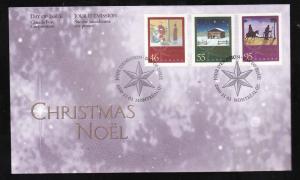 Canada-Sc#1873-5-stamps on FDC-Christmas Noel-2000-