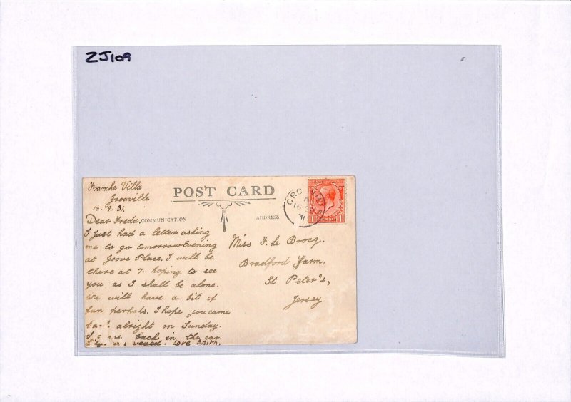 GB Channel Islands JERSEY Postcard *GROUVILLE* CDS RP Card 1931 {samwells}ZJ109
