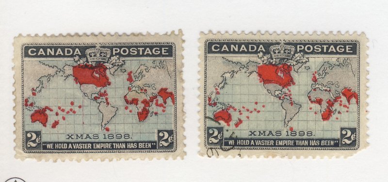 2x Canada 1898 X-mas Map Stamps #86-2c MH GD #86-2c Used Guide Value = $31.00