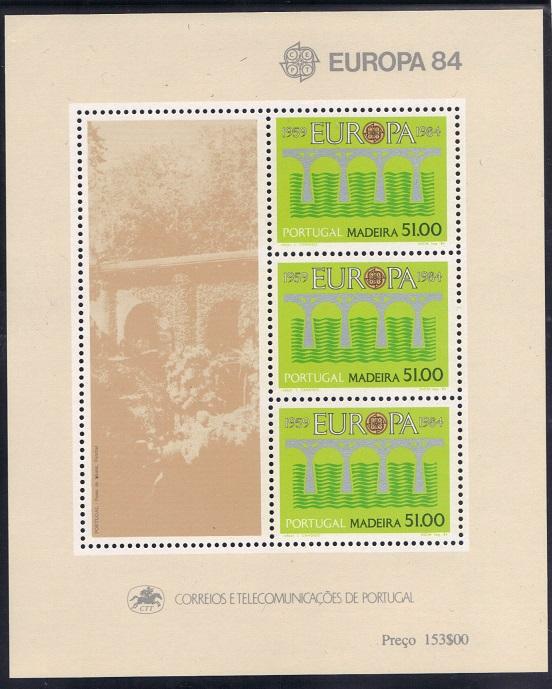 Portugal Madeira  #94a  MNH 1984  Europa bridge sheet