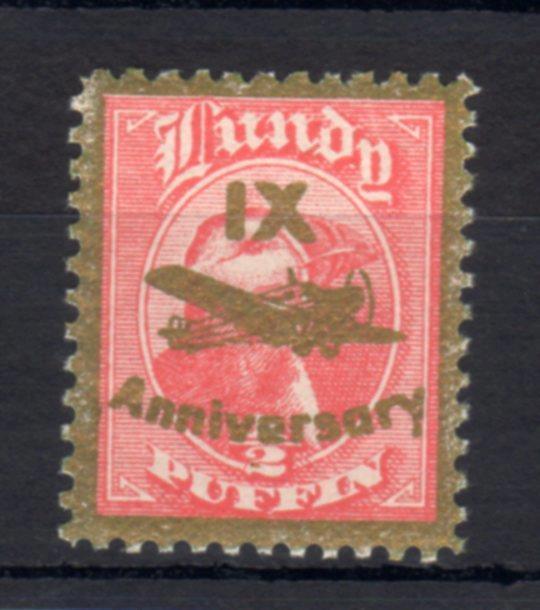 LUNDY: 1/2p IX ANNIVERSARY OVERPRINT UNMOUNTED MINT