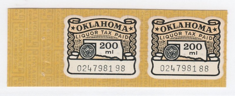 USA State Oklahoma fiscal revenue stamp n56 as seen mint