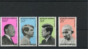 GABON ADVOCATES OF NON-VIOLENCE JFK GANDHI ML KING SET MINT NH