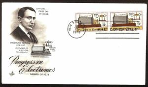 FIRST DAY COVER #1500 Progress in Electronics 6c Pair ARTCRAFT U/A FDC 1973