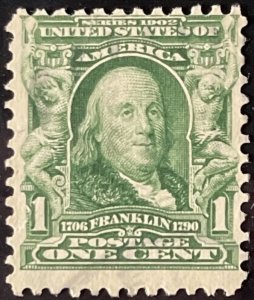 Scott #300 1903 1¢ Benjamin Franklin unused no gum