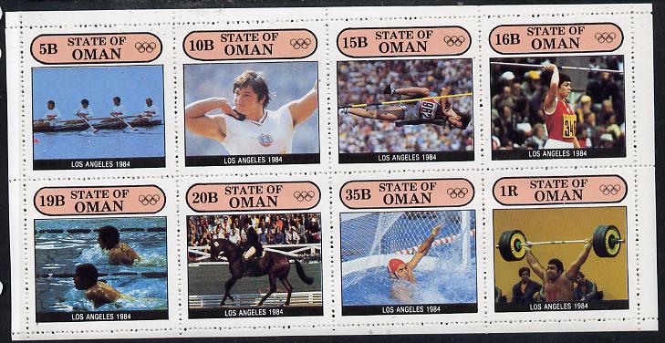 Oman 1984 Los Angeles Olympic Games complete perf  set of...