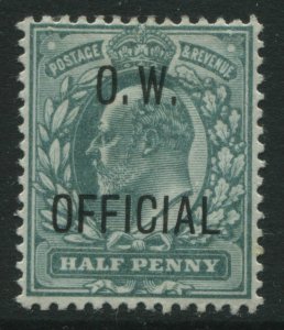 Great Britain KEVII 1902 1/2d O.W. Official mint o.g. hinged (41)