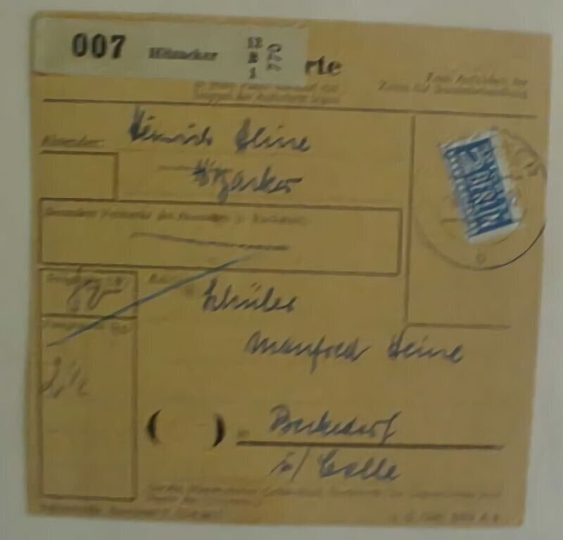 GERMANY #137 ON RECEIPT CARD CAT 100M (=$ 55.00) 1953