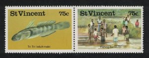 St. Vincent Freshwater Fishing Pair 1986 MNH SG#1045-1046