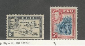 Fiji, Postage Stamp, #123, 125 Mint Hinged, 1938 Map, JFZ