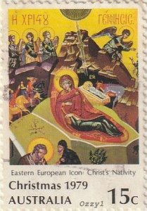 Australia #719 1979 15c Christ's Nativity Christmas USED-VG-NH. 