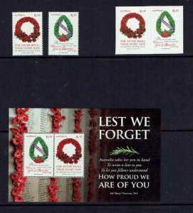 Australia: 2021, Lest We Forget, Gummed and adhesive sets + M/Sheet, MNH