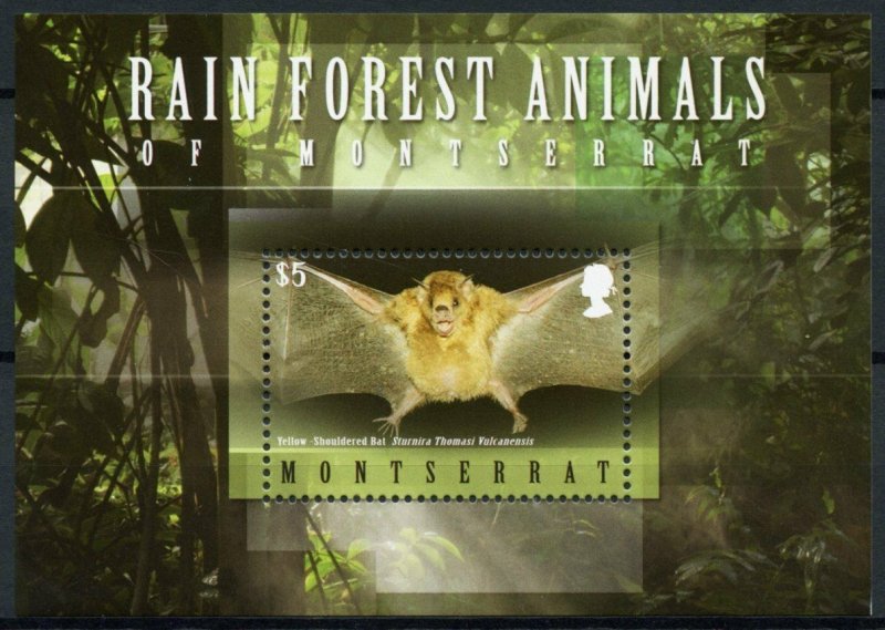 Montserrat Wild Animals Stamps 2009 MNH Rain Forest Animals Bats 1v S/S