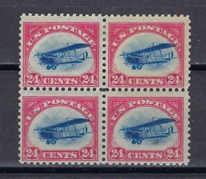 U.S. #C3 MINT, F-VF, HINGED BLOCK OF 4