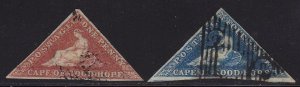 1853 CAPE OF GOOD HOPE, SG 3/4 paper slightly blued  USED