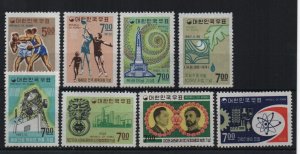 South Korea 1967-8 seven complete sets MNH( 8 stamps)