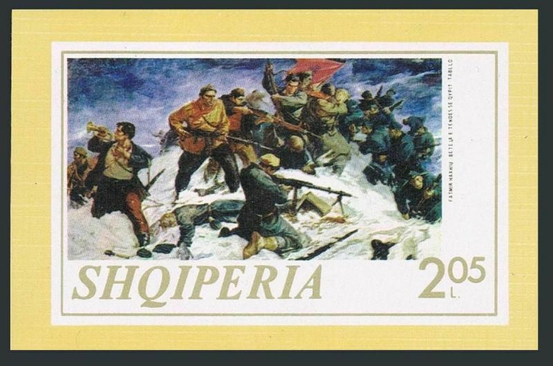 Albania 1518 sheet,MNH.Michel Bl.47. Battle of Tenda,by F.Haxhiu,1973.