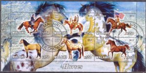 {g1651} Malawi 2012 Horses sheet Used / CTO Cinderella