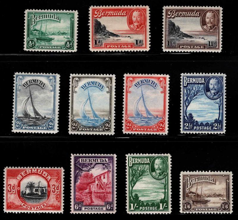 BERMUDA Scott 105-114 KGV 1936-40  MH* set CV$74