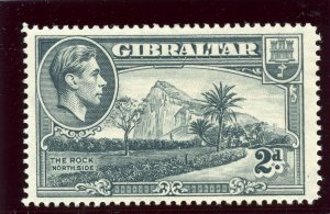 Gibraltar 1938 KGVI 2d grey (p14) MLH. SG 124. Sc 110a.