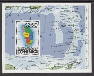 Dominica 607 Map Souvenir Sheet MNH VF