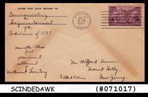 UNITED STATES USA - 1937 OLD STAMPED ENVELOPE TO NEW JERSEY