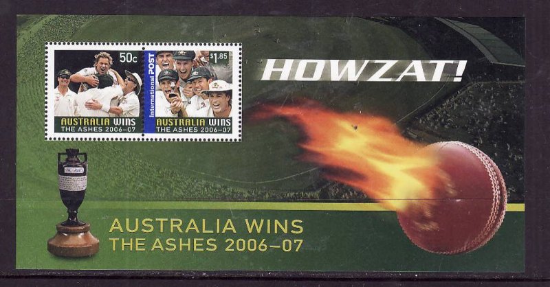 Australia-Sc#2592a-unused NH sheet-Sports-Ashes Cricket-2006-