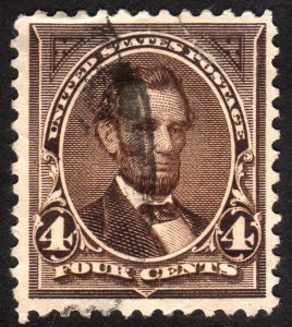 1895, US 4c, Lincoln, Used, tear at top, Sc 269