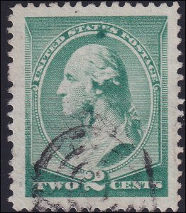 US Scott #213, Crowe Graded 90J Cert, Used, XF Jumbo, Face-Free Cancel, SMQ $75